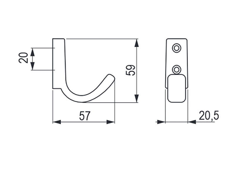 Věšák Rini černá matná 
